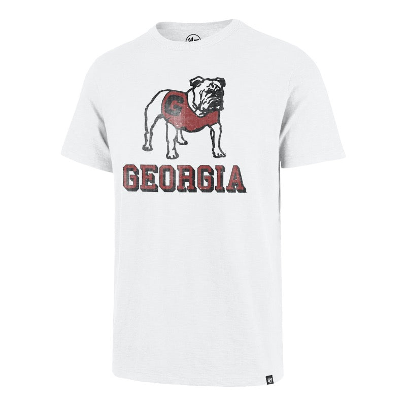 UGA 47 Brand Standing Bulldog Over Georgia Grit Scrum Tee