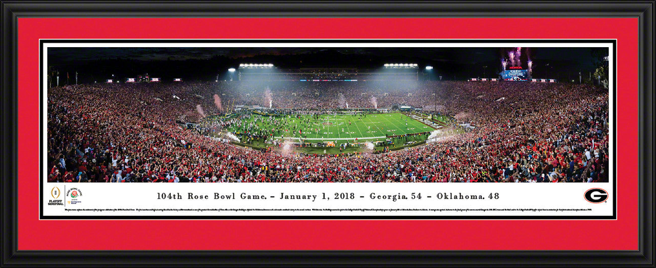 UGA Deluxe Framed Rose Bowl Panoramic Print