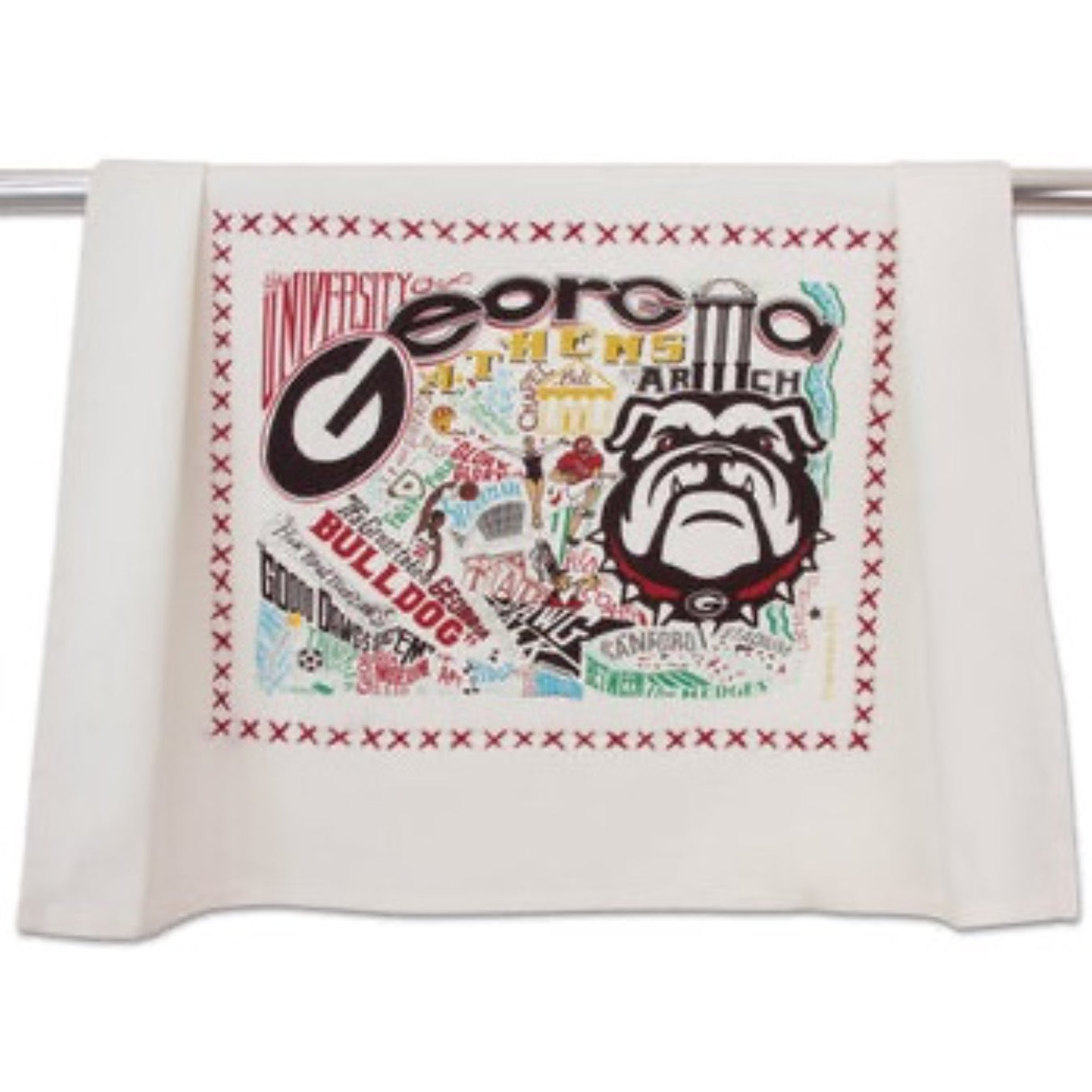 UGA Screen Printed Dish Towel
