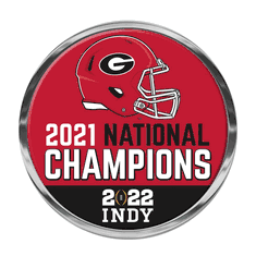 UGA 2021 National Champions Domed Metal Auto Emblem