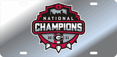 UGA 2021 National Champions Laser Cut License Plate - Mirror