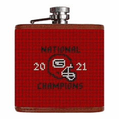 UGA 2021 National Championships Needlepoint Flask