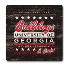 UGA Stars and Stripes Wooden Fridge Magnet