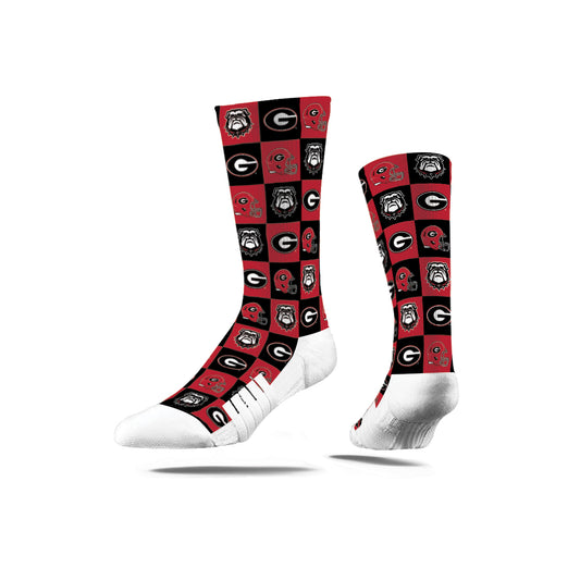 UGA 70's Checkered Socks