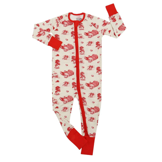 Bulldog Toile Double Zipper Bamboo Sleeper