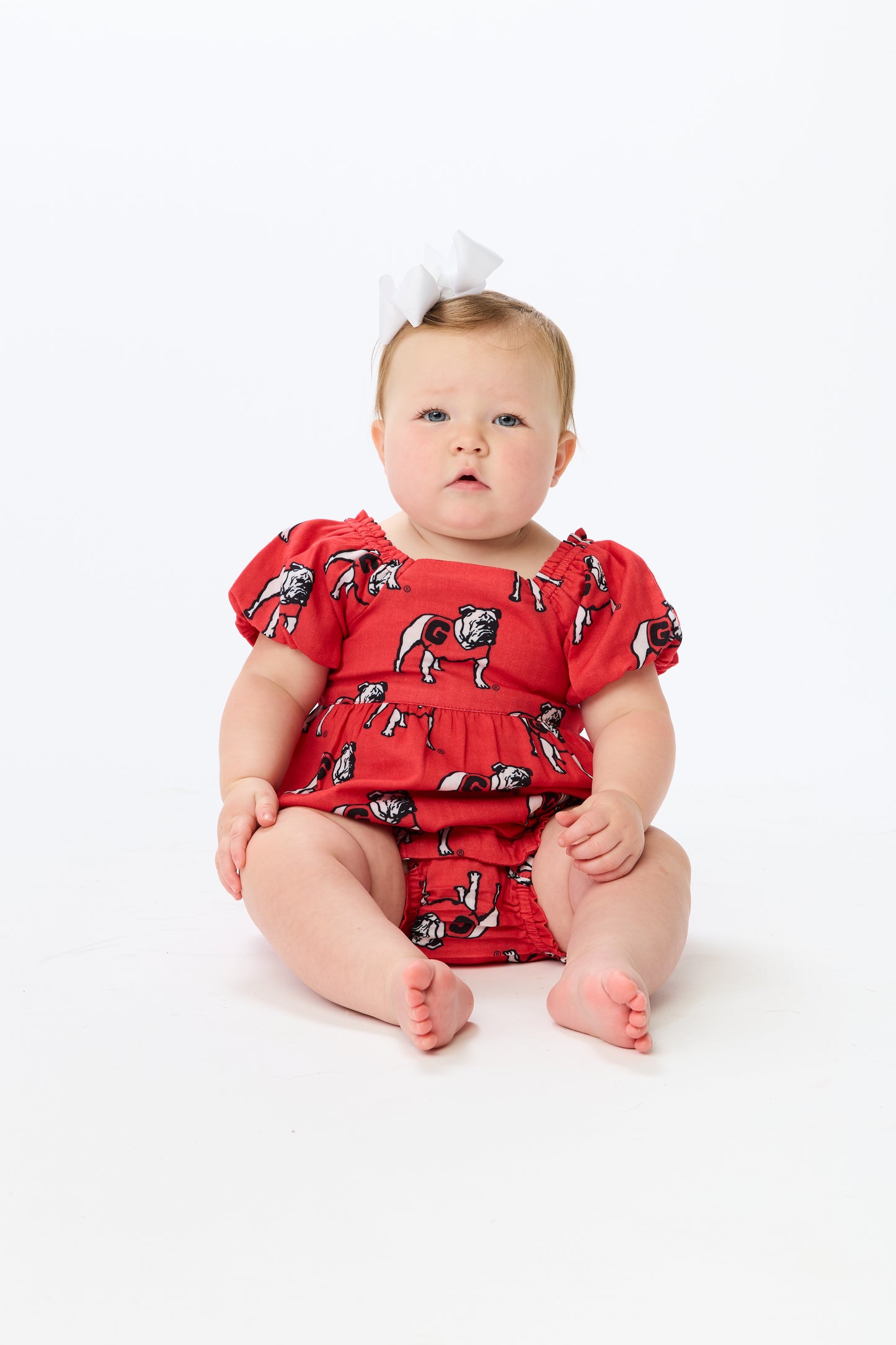 The Georgia Bulldogs Puff Sleeve Onesie