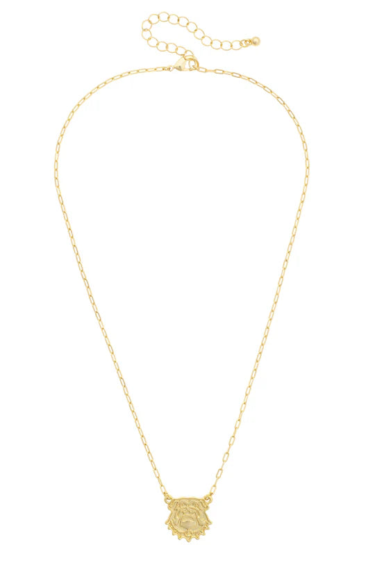 Georgia Bulldogs 24K Stamped Logo Necklace