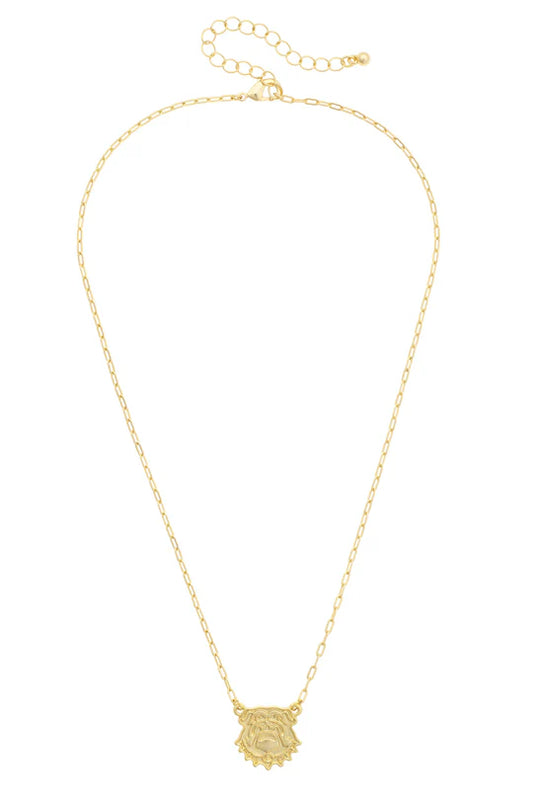 Georgia Bulldogs 24K Stamped Logo Necklace