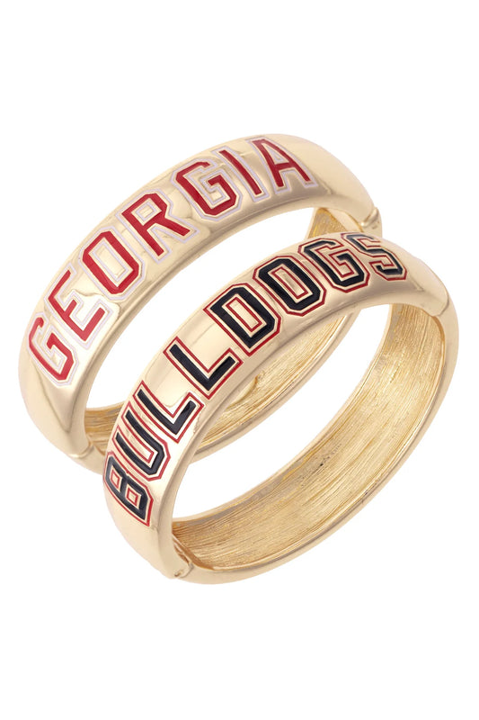 Georgia Bulldogs Polished Metal Hinge Bangle