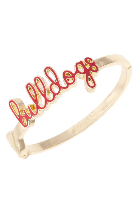 Georgia Bulldogs Cursive Enamel Hinge Bangle