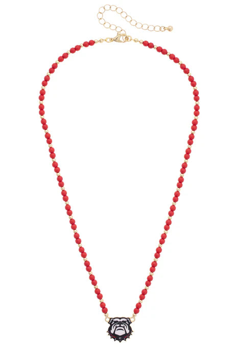 Georgia Bulldogs Beaded Spirit Necklace