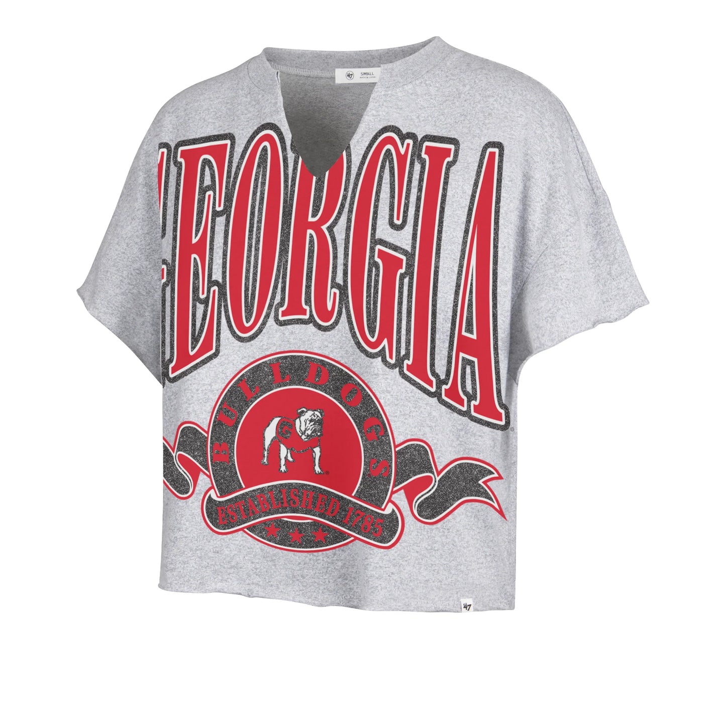 UGA 47 Brand Ladies Banners Out Oversized Notch Neck Shirt