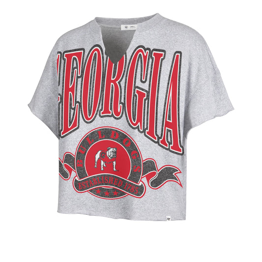 UGA 47 Brand Ladies Banners Out Oversized Notch Neck Shirt