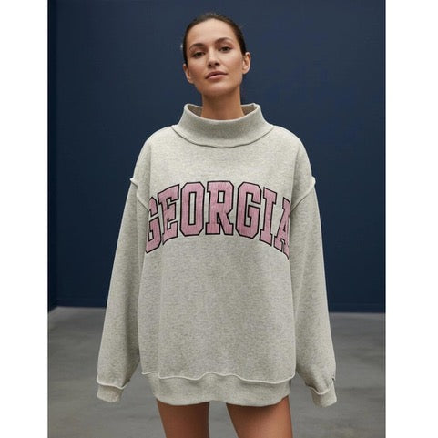PRE-ORDER Georgia Seersucker Mockneck Sweatshirt