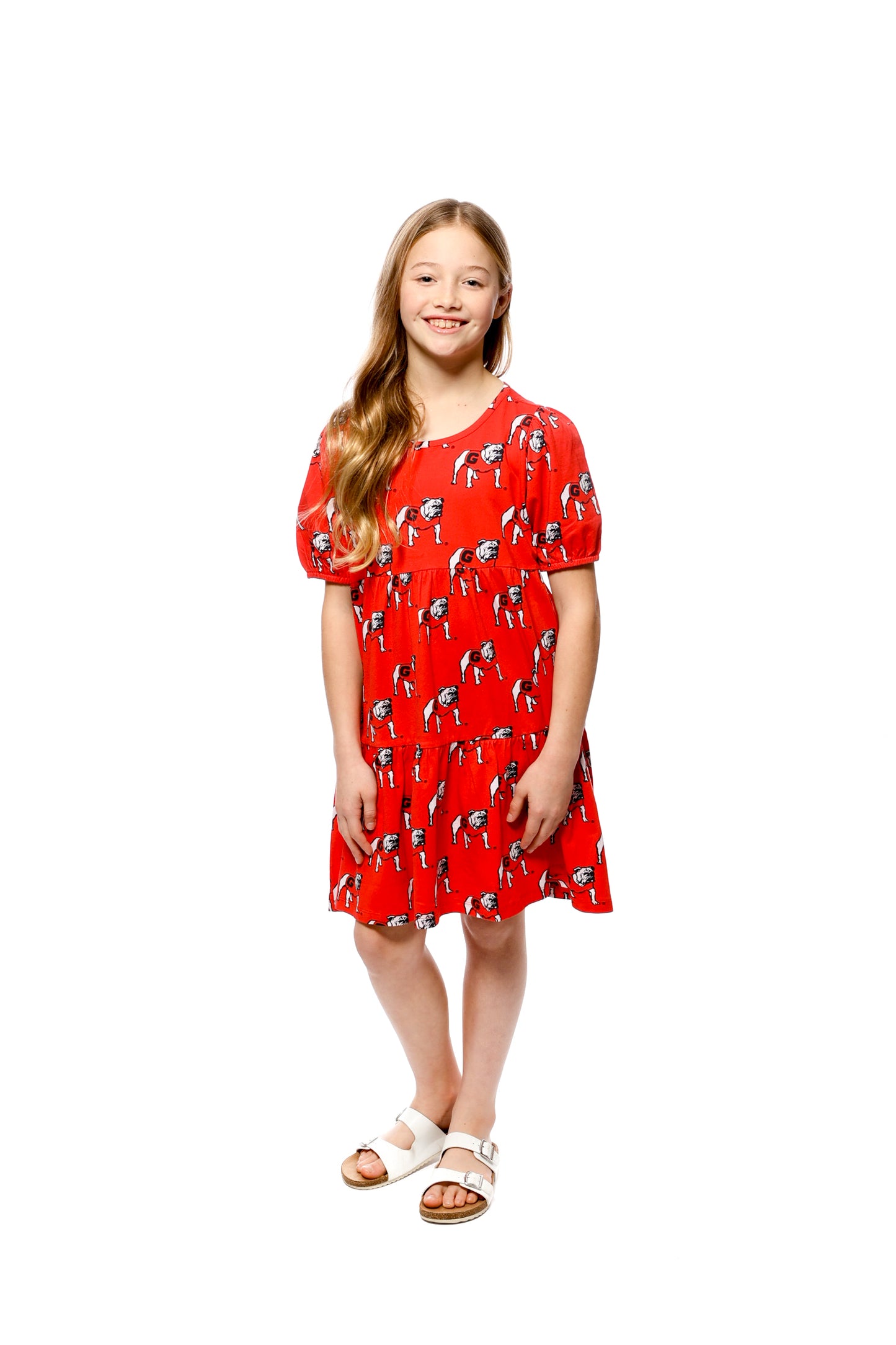 The Georgia Bulldogs Youth Girls Tiered Dress