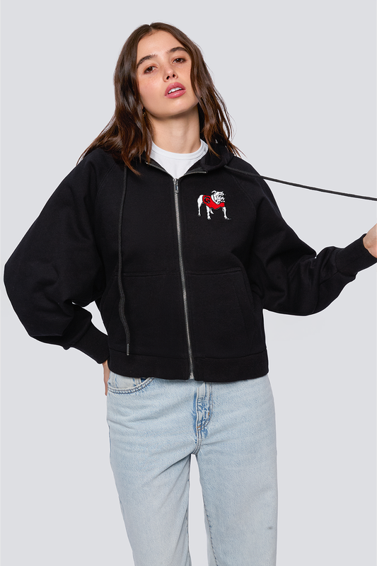 Raglan Zip Up Black