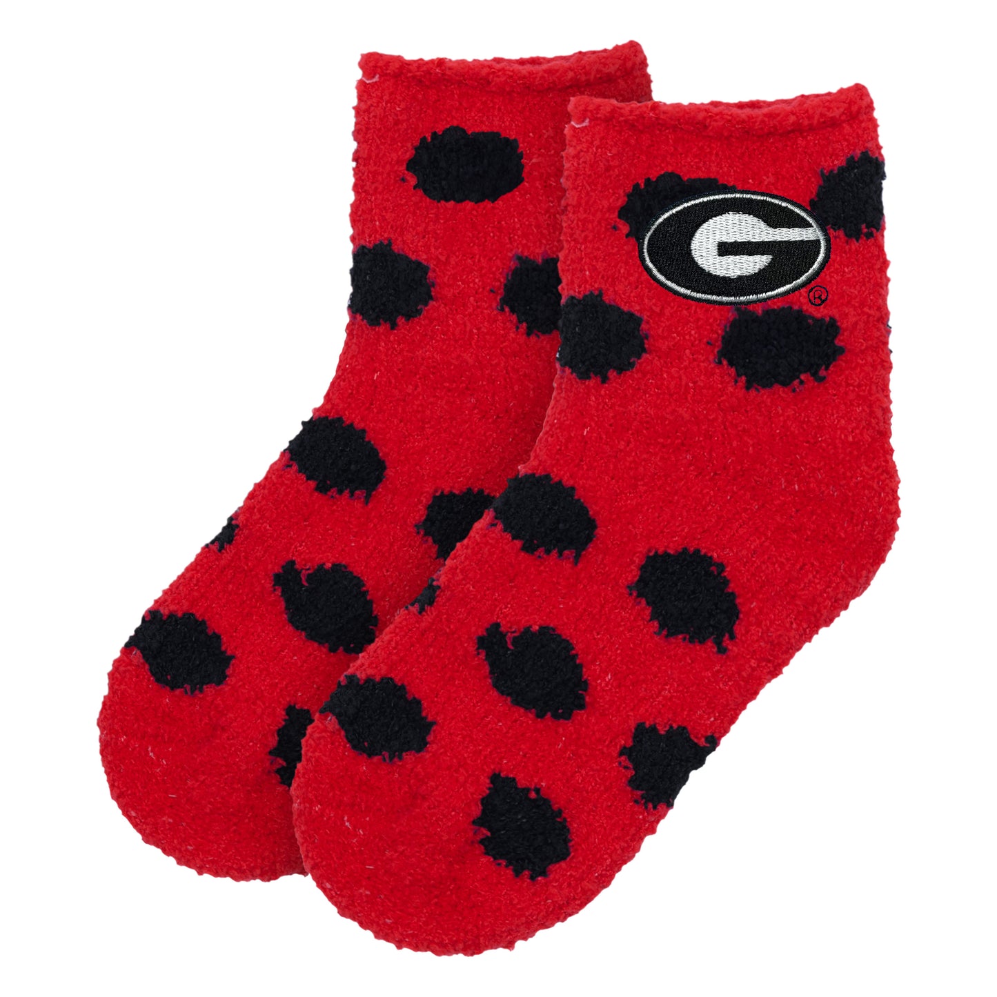 UGA Youth Fuzzy Dot Socks
