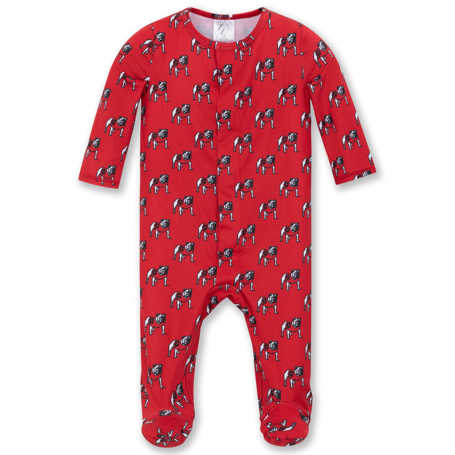Georgia Bulldogs Magnetic Footie Onesie