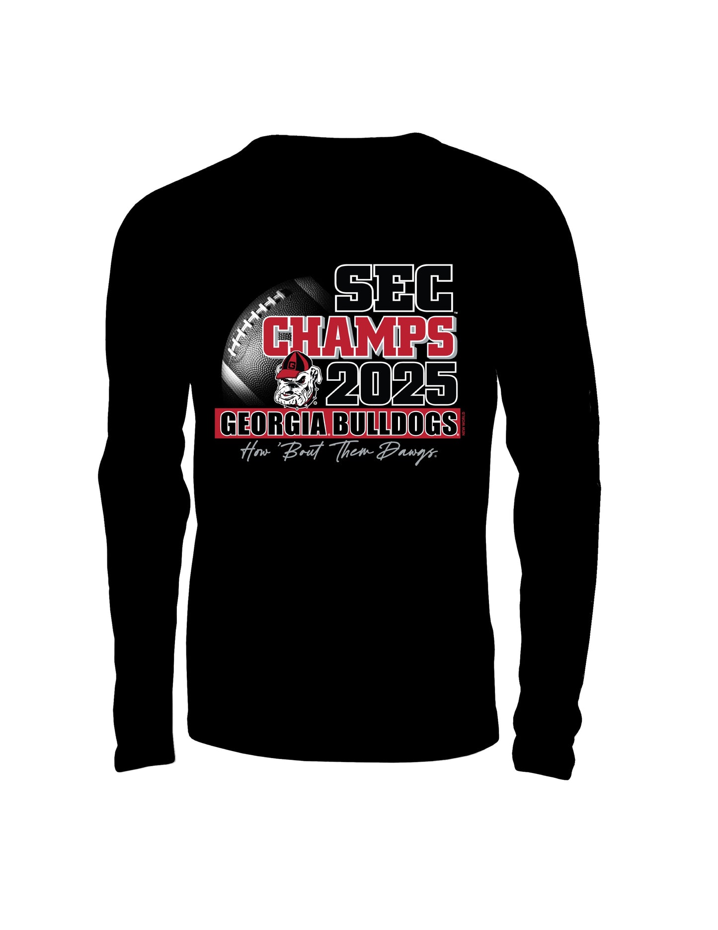 Georgia SEC Champs 2025 Black Long Sleeve T-Shirt