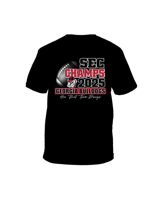 Georgia SEC Champs 2025 Black Short Sleeve YOUTH T-Shirt