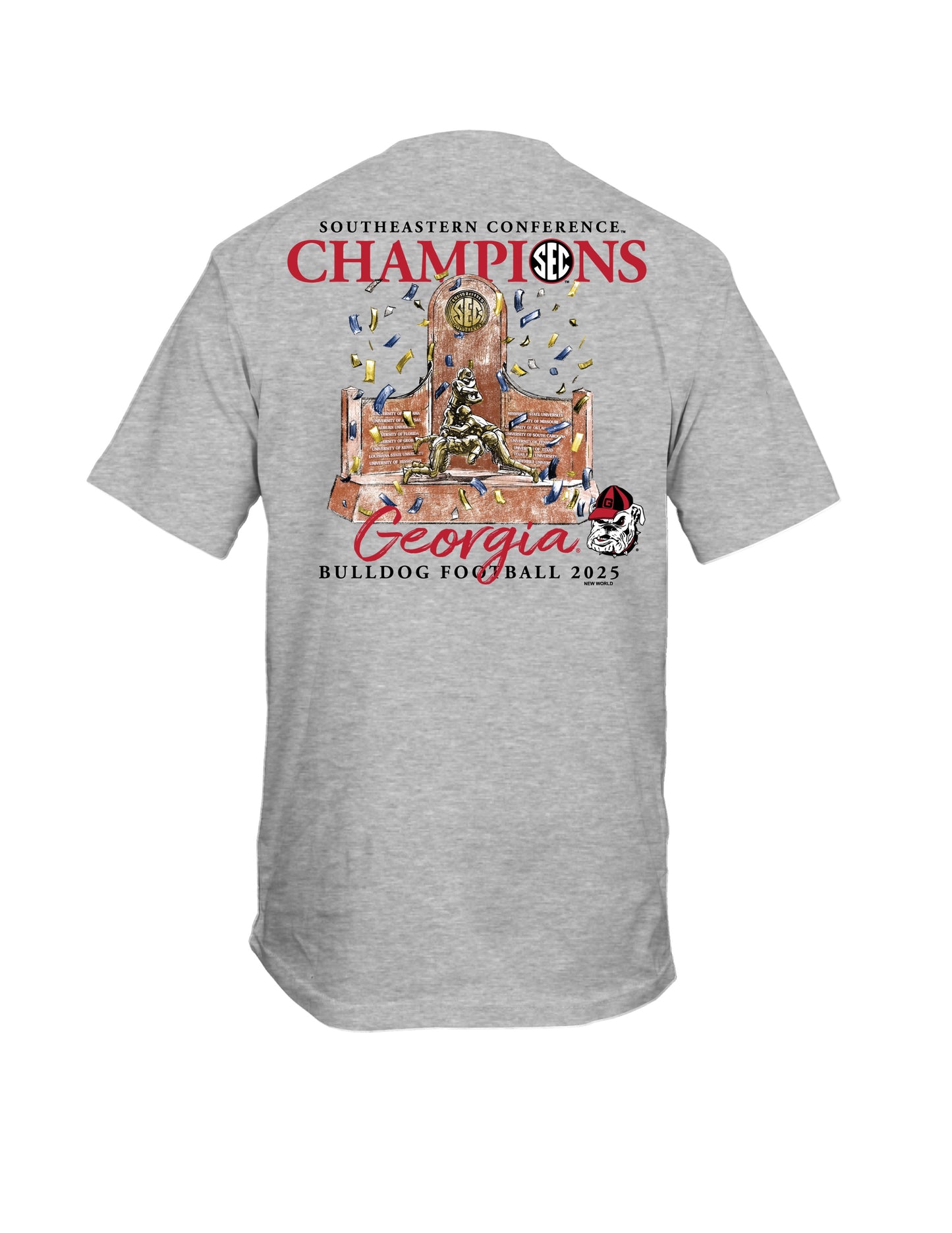 Georgia SEC Champs 2025 Sport Grey Trophy T-Shirt