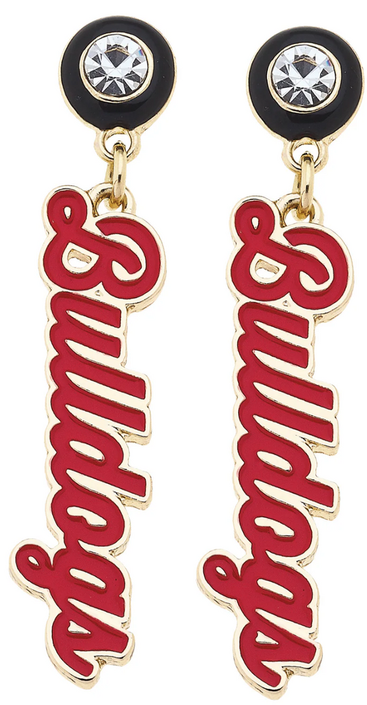 Georgia Bulldogs Autograph Enamel Earrings in Red