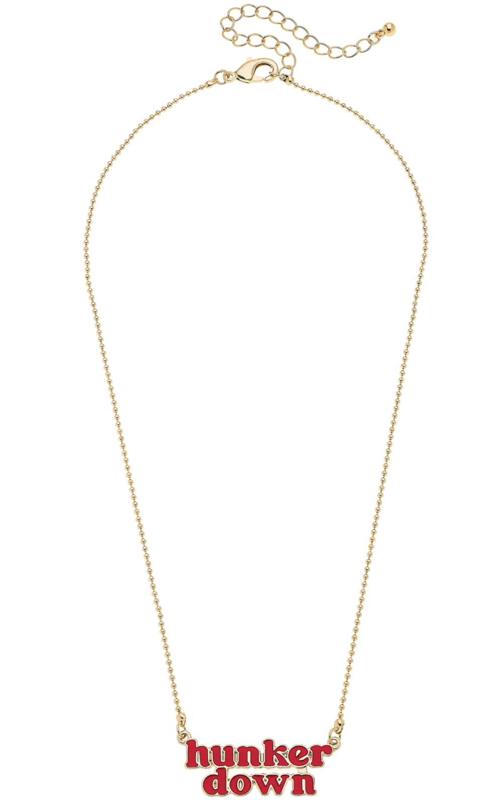 Georgia Bulldogs Slogan Necklace in Red/Shiny Gold