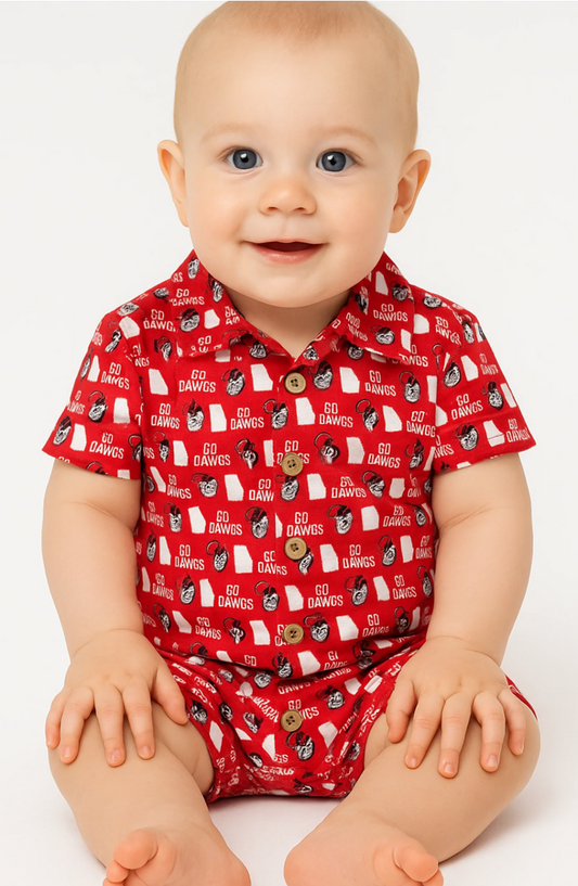 The Twill Button-Up Onesie | Georgia