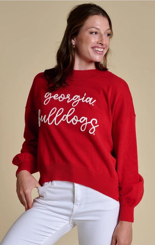 The Embroidered Mock Neck Sweater | Georgia