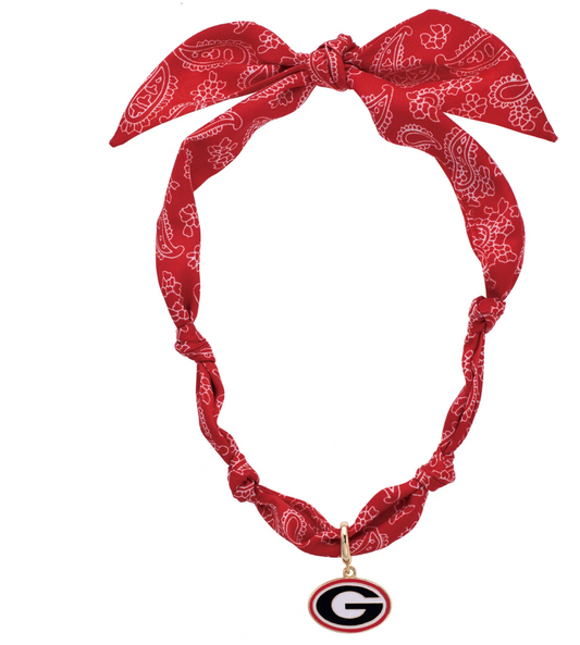Georgia Bulldogs Logo Bandana Scarf Necklace