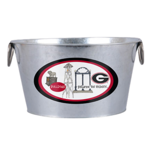 UGA Magnolia Lane Galvanized Bucket