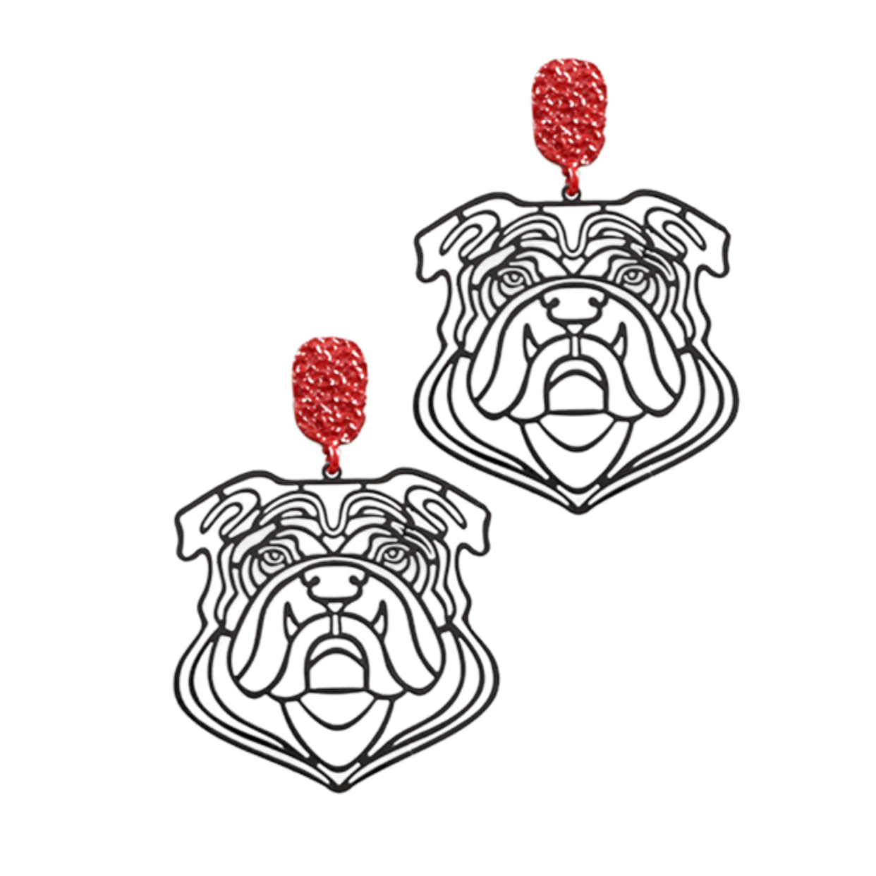 UGA Bulldog Filigree Earrings