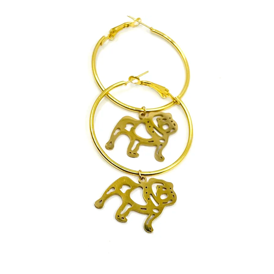 Bulldog Hoop Earrings