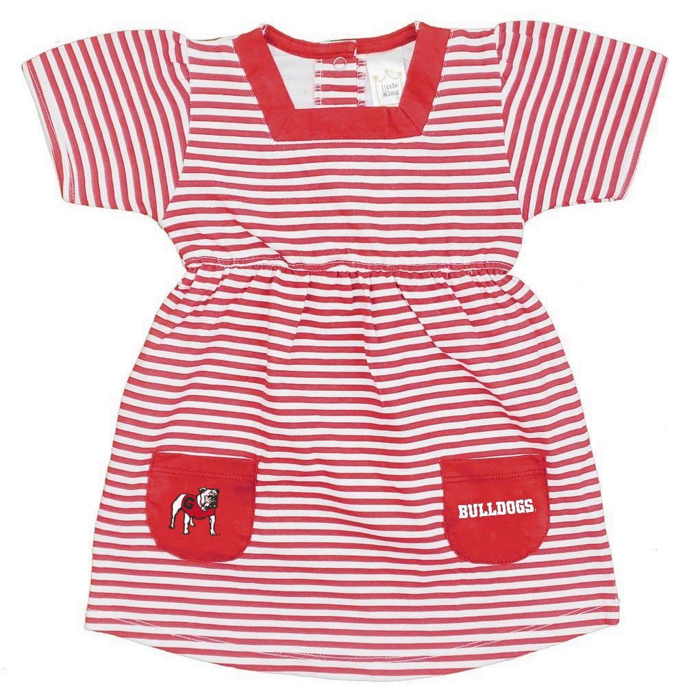 Georgia Bulldogs Striped Dress with Pockets