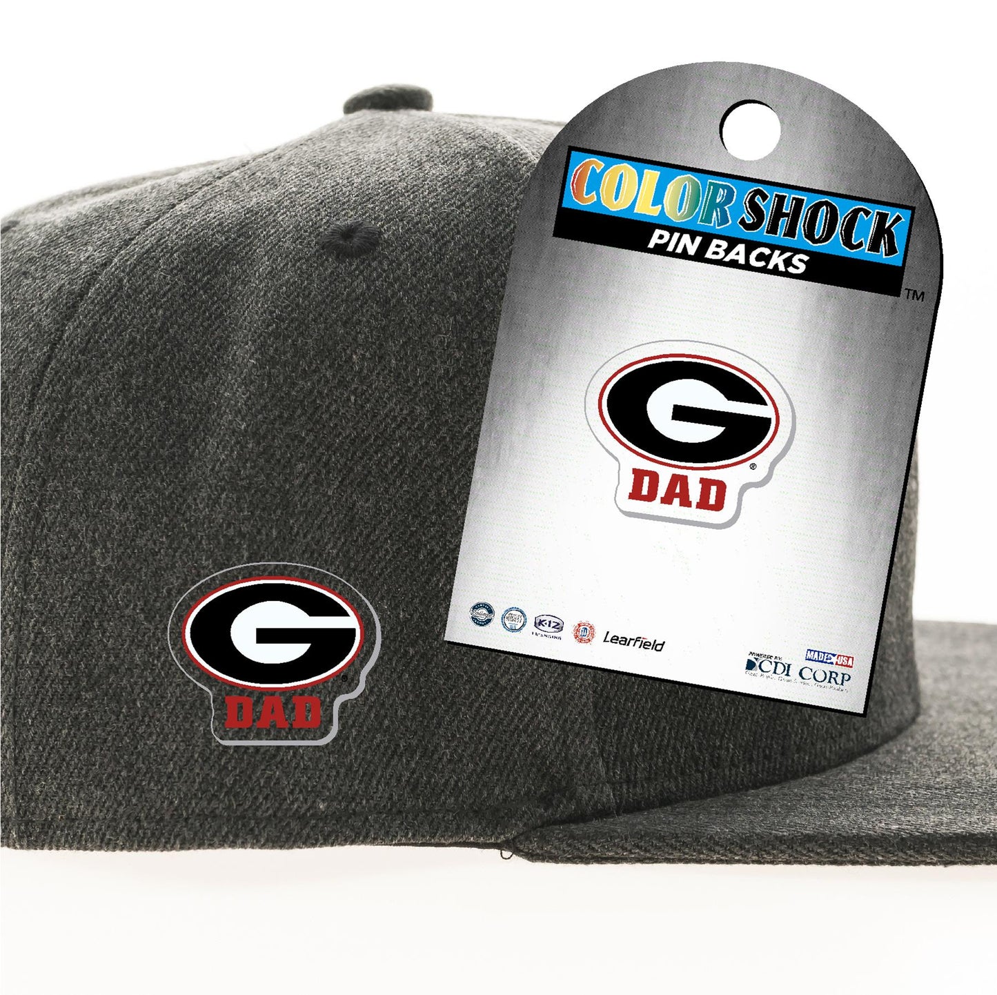 UGA Acrylic Pin Backs