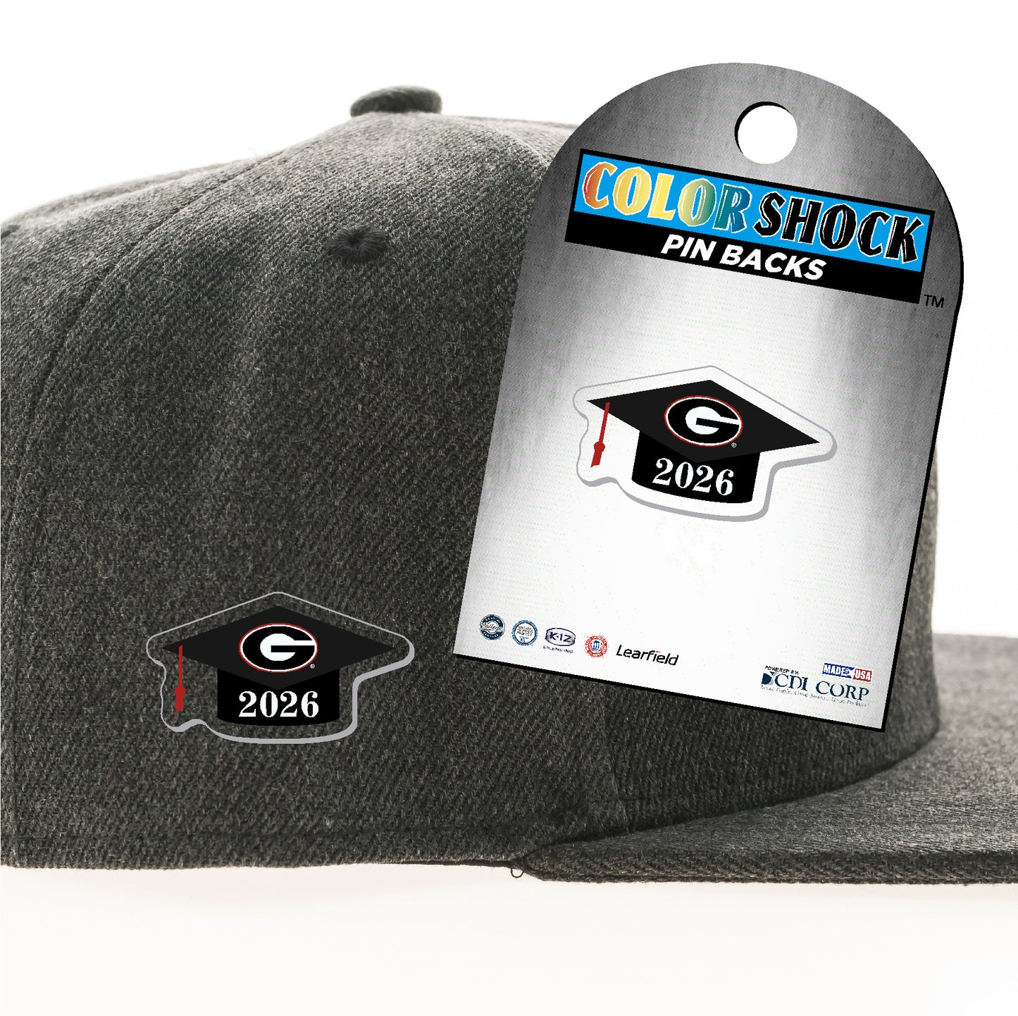 UGA Acrylic Pin Backs