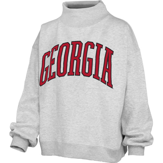 Georgia New Zealand Lingo Mock-Crew Oversize Fleece - Ash