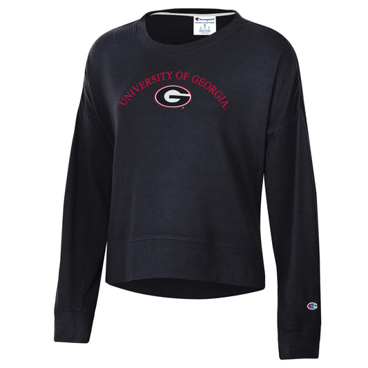 UGA Champion Ladies Sueded Soft Touch Crew