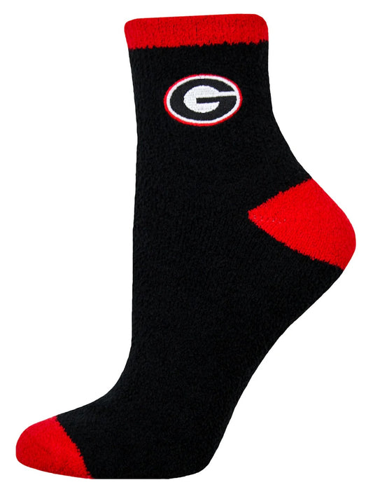 Georgia Solid Black Fuzzy Socks