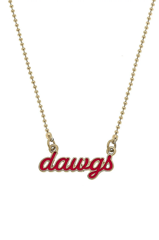 Georgia Bulldogs Enamel Script Necklace