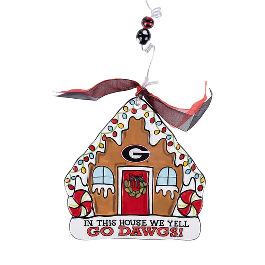 In this House We Yell Go Dawgs Flat Ornament