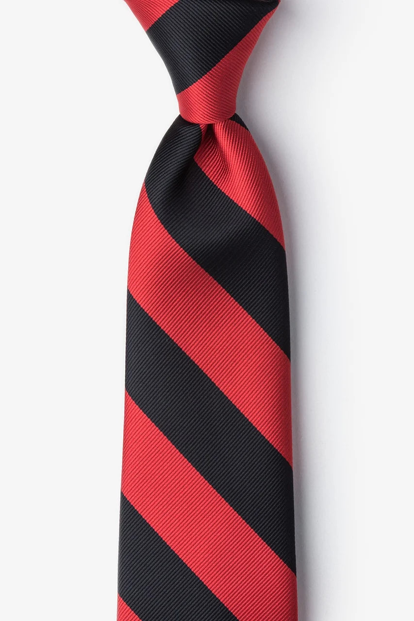 Red and Black Striped Necktie