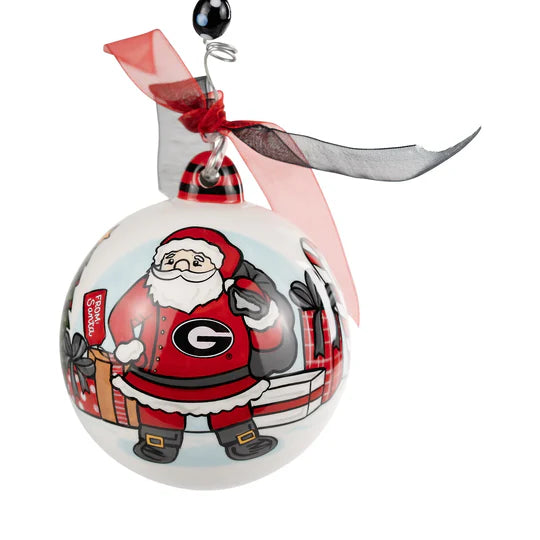 UGA Happy Holidays Georgia Santa Ornament