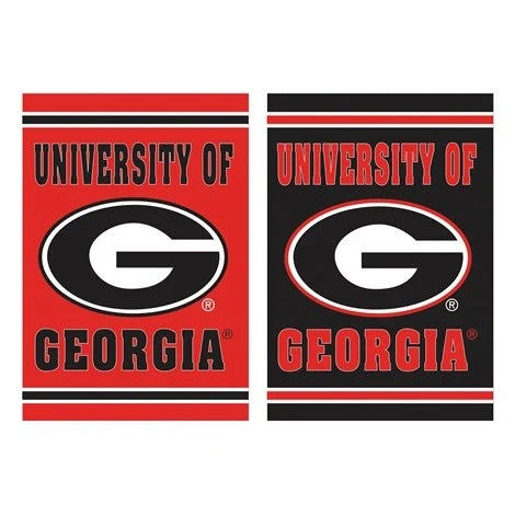 Evergreen Embossed Suede UGA House Flag