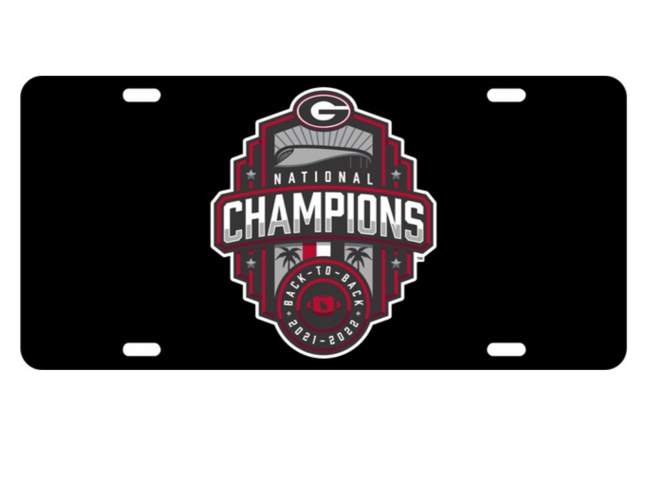 UGA 2022 National Champions Official Logo Car Tag