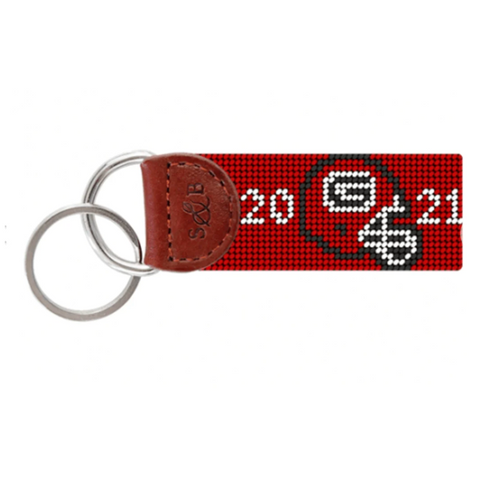 UGA NC 21 Needlepoint Keychain