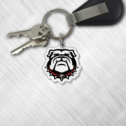 UGA New Bulldog Head Keychain