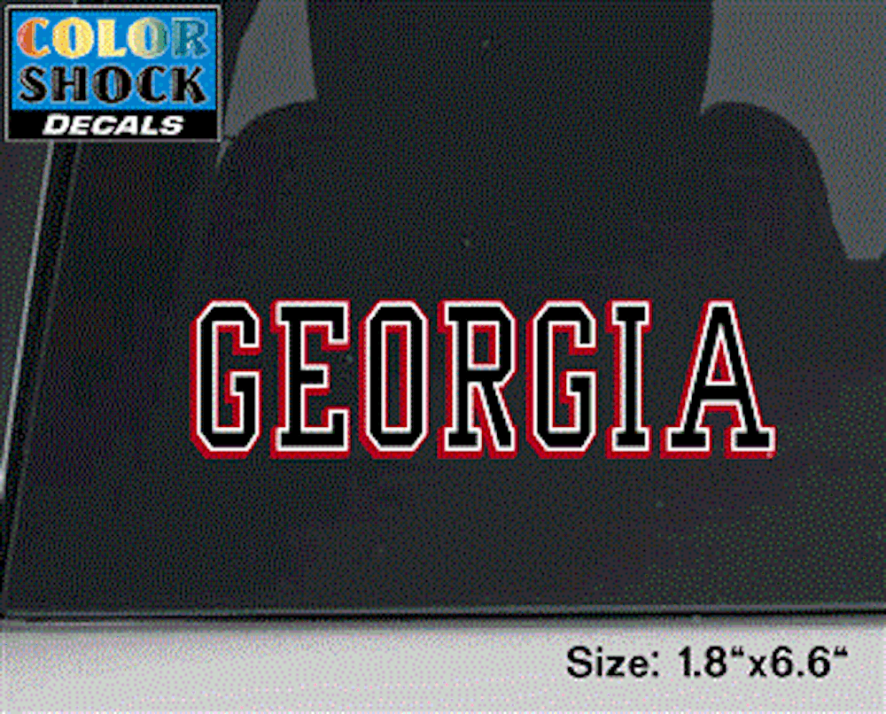 UGA Red White & Black Georgia Decal