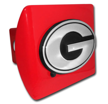 UGA Chrome Hitch Cover Red with Power G