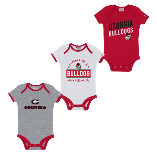 UGA Champion Infant 3 Pack Bodysuit